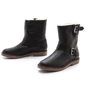 Madewell Casey Shearling Leather Black Boots 10